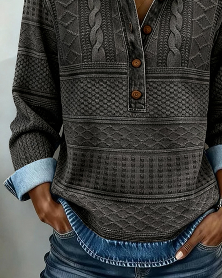 Dolores | Refined Half-Button Sweatshirt