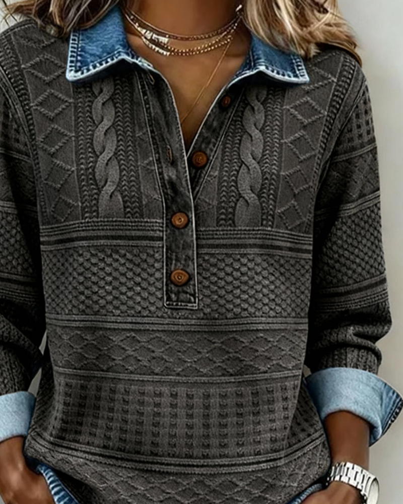 Dolores | Refined Half-Button Sweatshirt