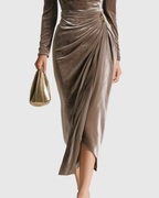 EADOLINE | ELEGANT PLEATED MIDI DRESS