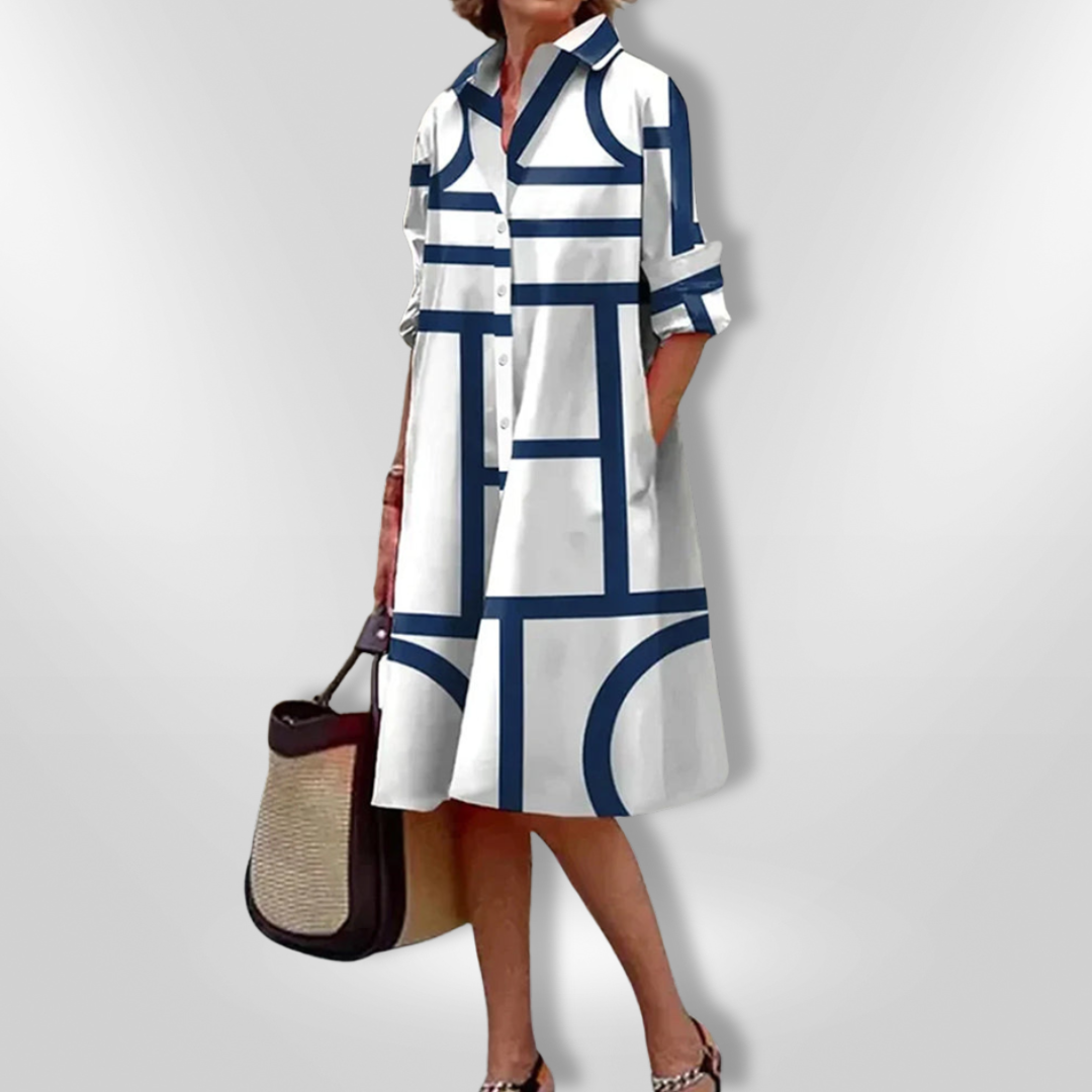 Helen | Geometric Midi Dress