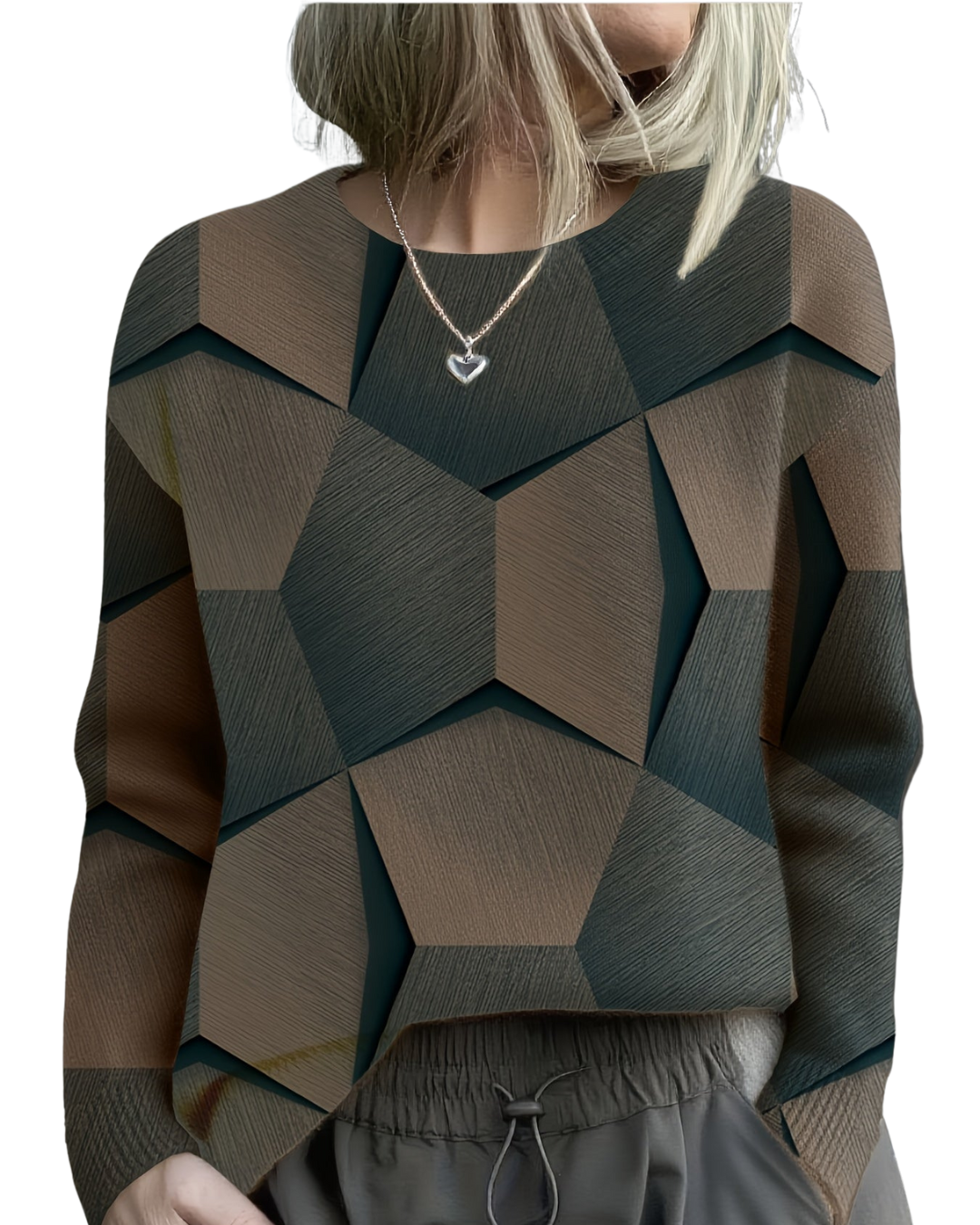 LAVINIA | KNIT SWEATER WITH GEOMETRIC 3D PATTERN