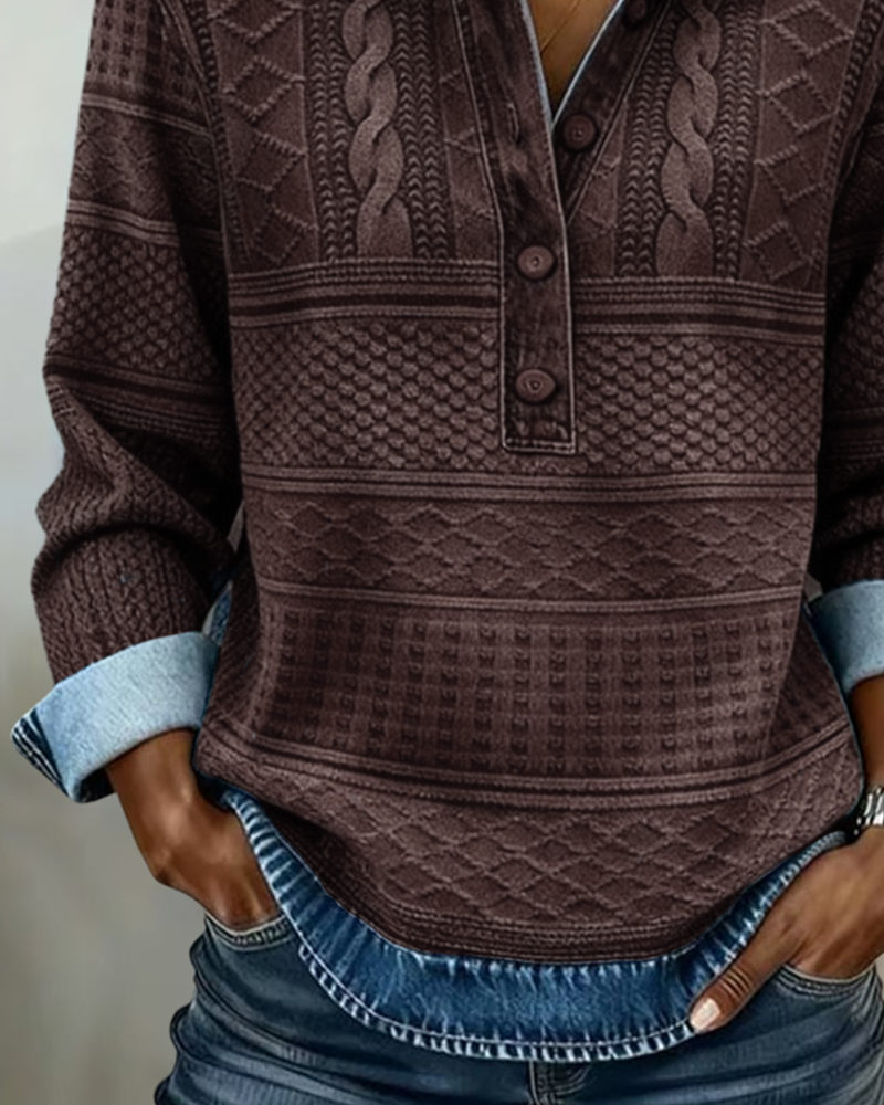 Dolores | Refined Half-Button Sweatshirt
