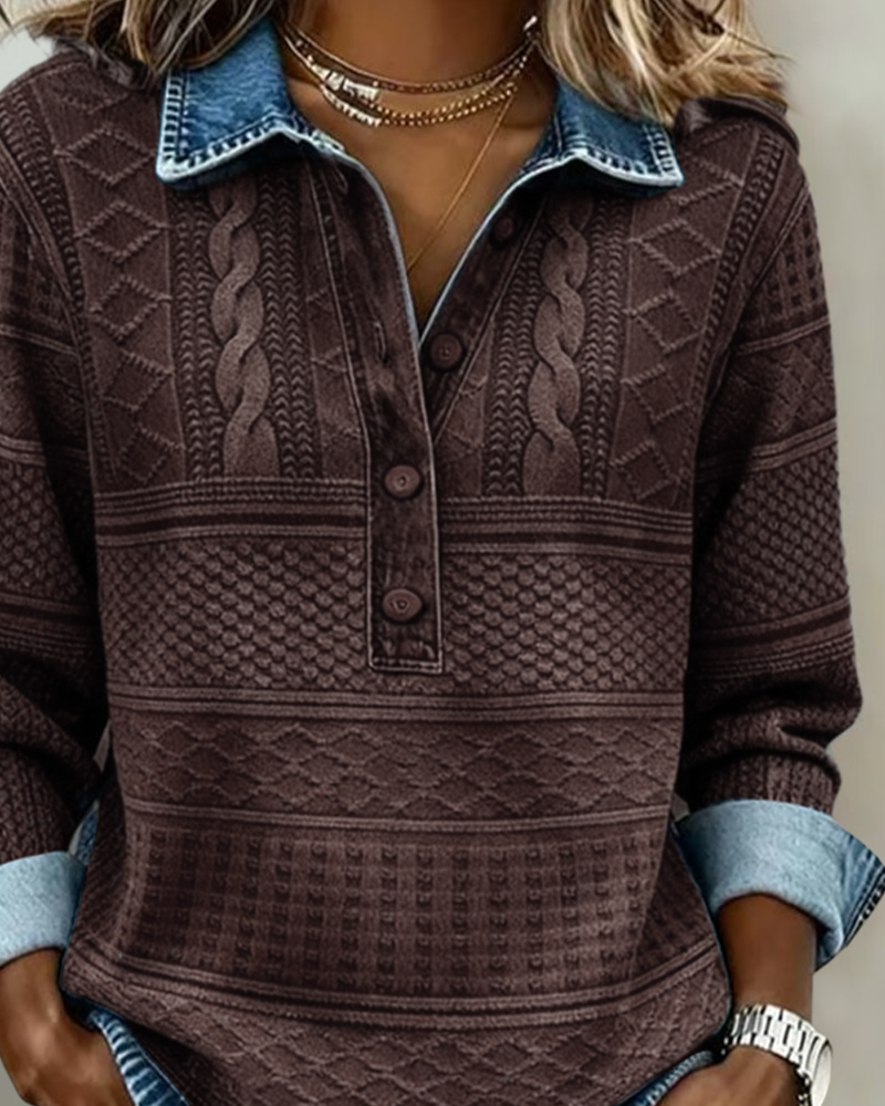 Dolores | Refined Half-Button Sweatshirt
