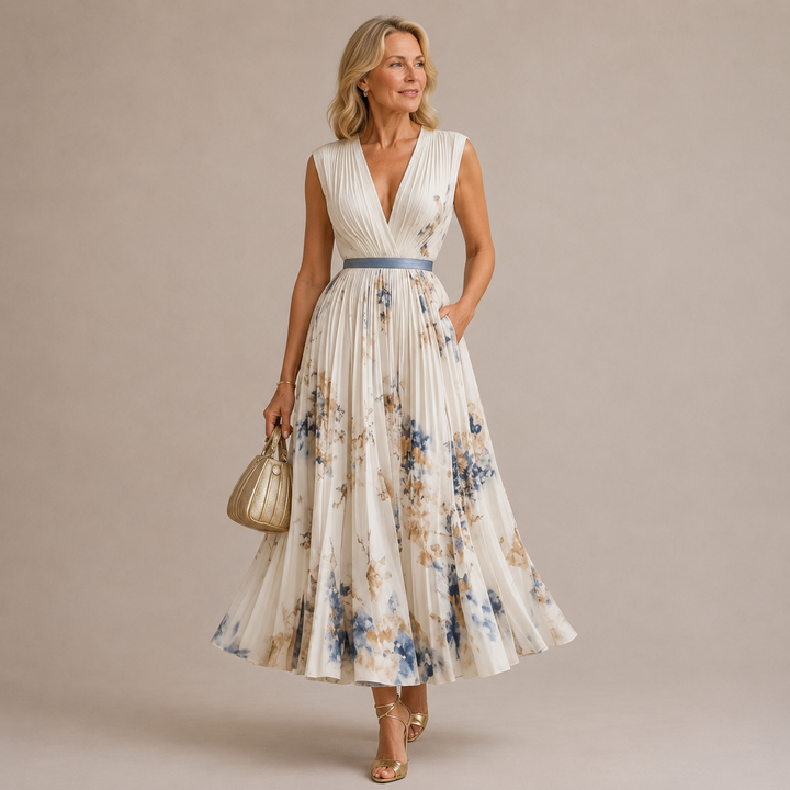 Rowella | Elegant Pleated Maxi Dress