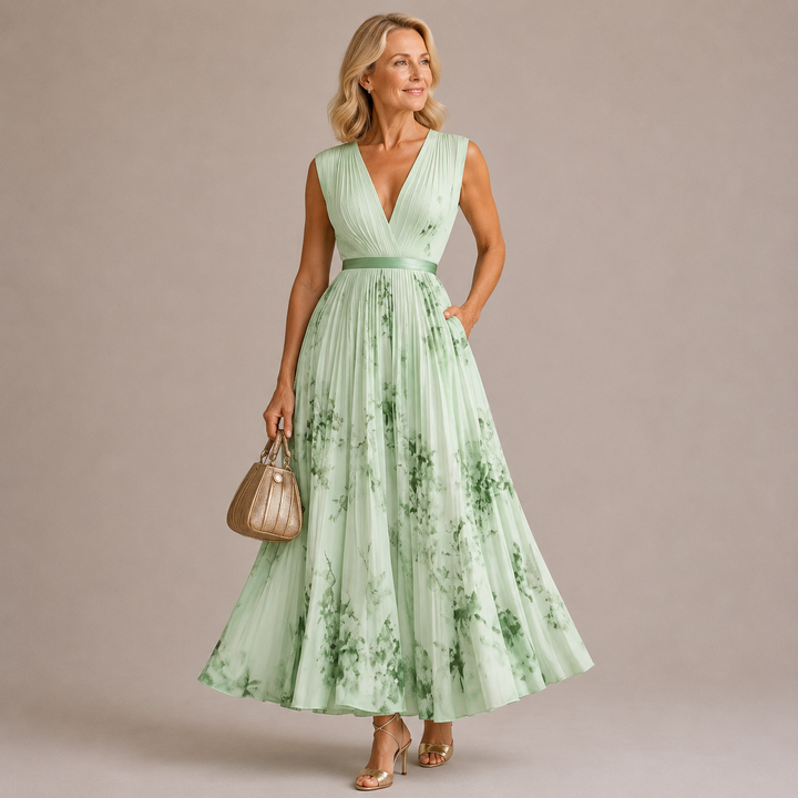 Rowella | Elegant Pleated Maxi Dress