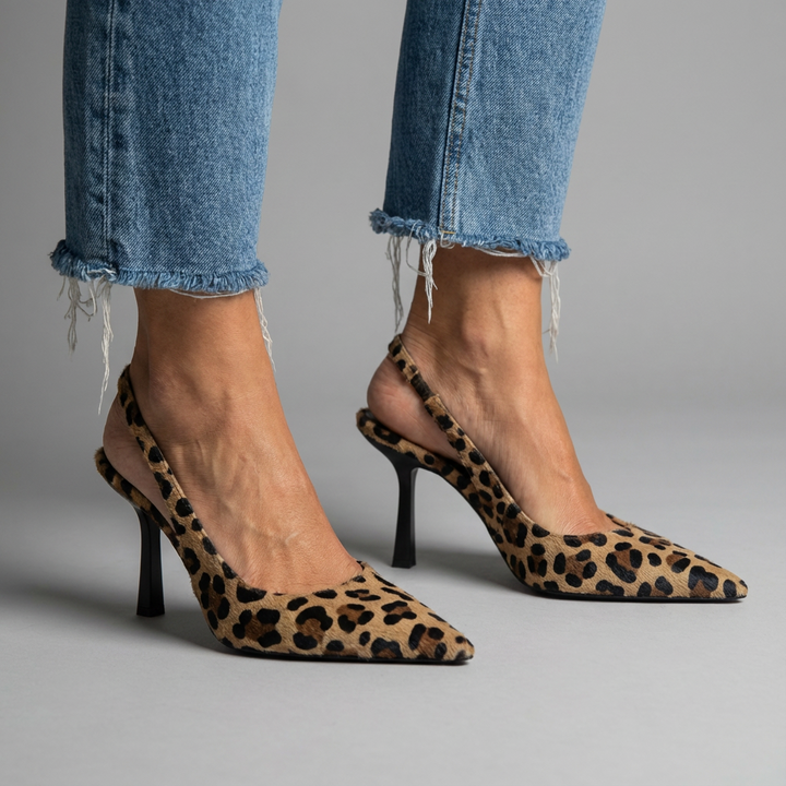 AMBER™ | Leopard Slingback Heels