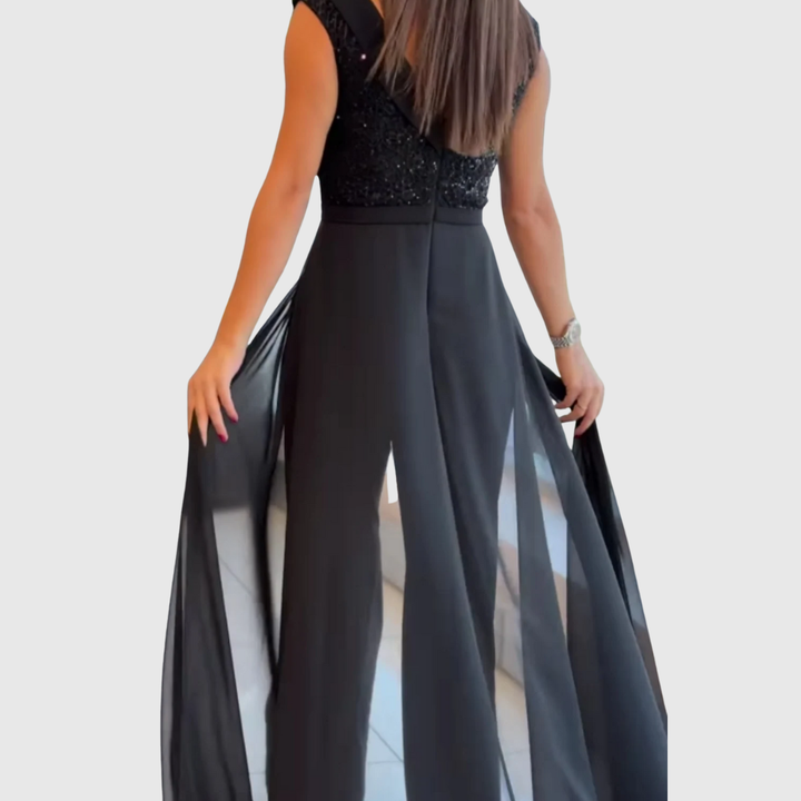 ZORAIDA QUINN | STYLISH SLEEVELESS JUMPSUIT DRESS