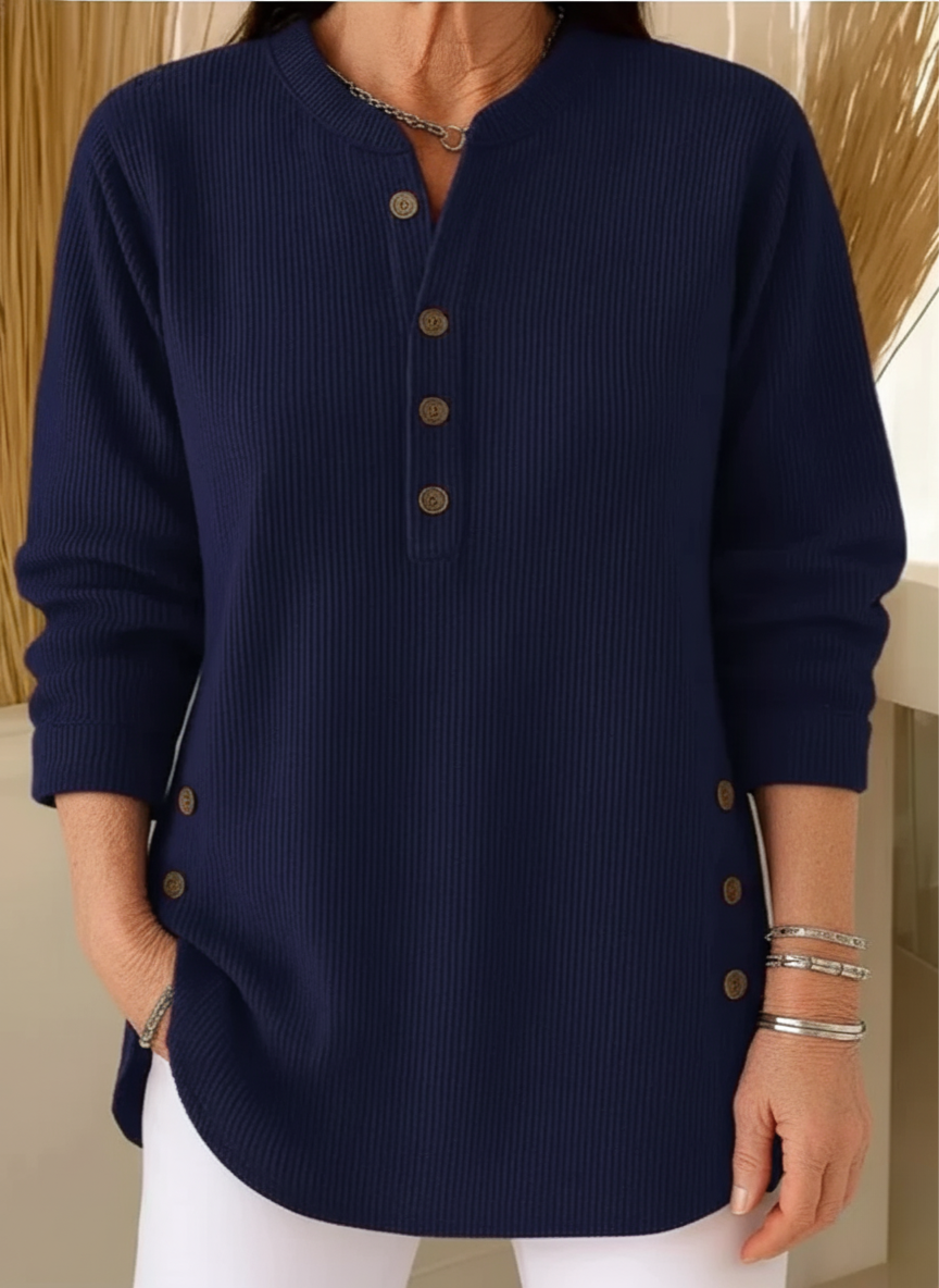 Melanie™ – Plain Knit Jumper with Long Sleeves