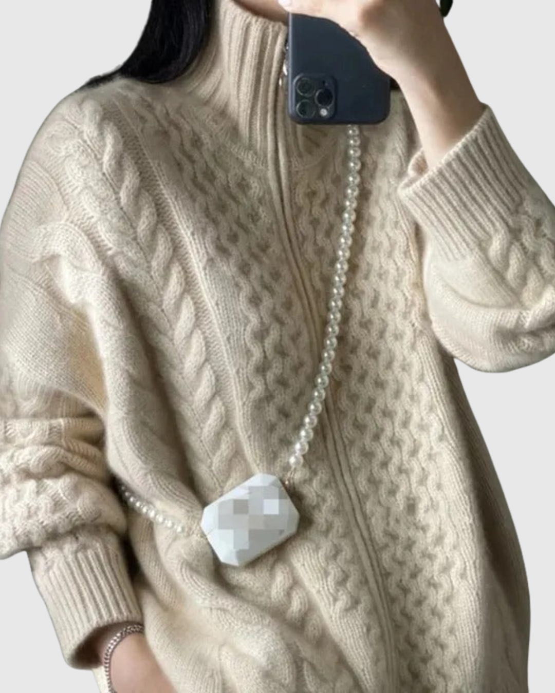 EVARINE | CABLE-KNIT CARDIGAN