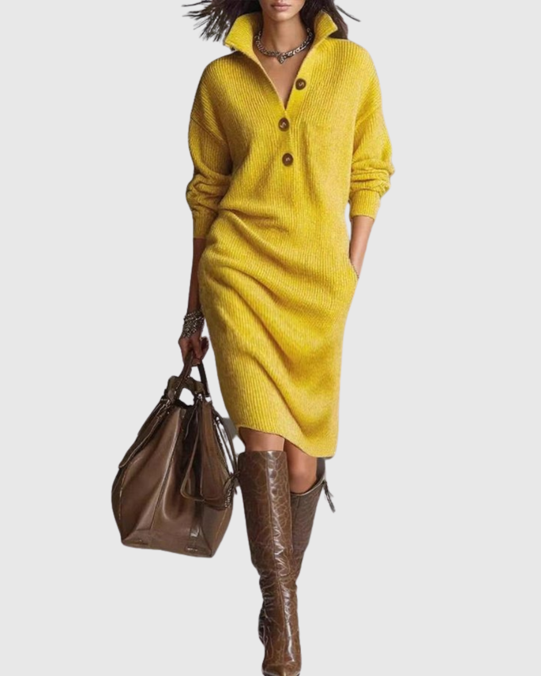 ARIANELL | WOOL WINTER KNIT MIDI DRESS