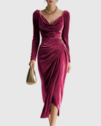 EADOLINE | ELEGANT PLEATED MIDI DRESS