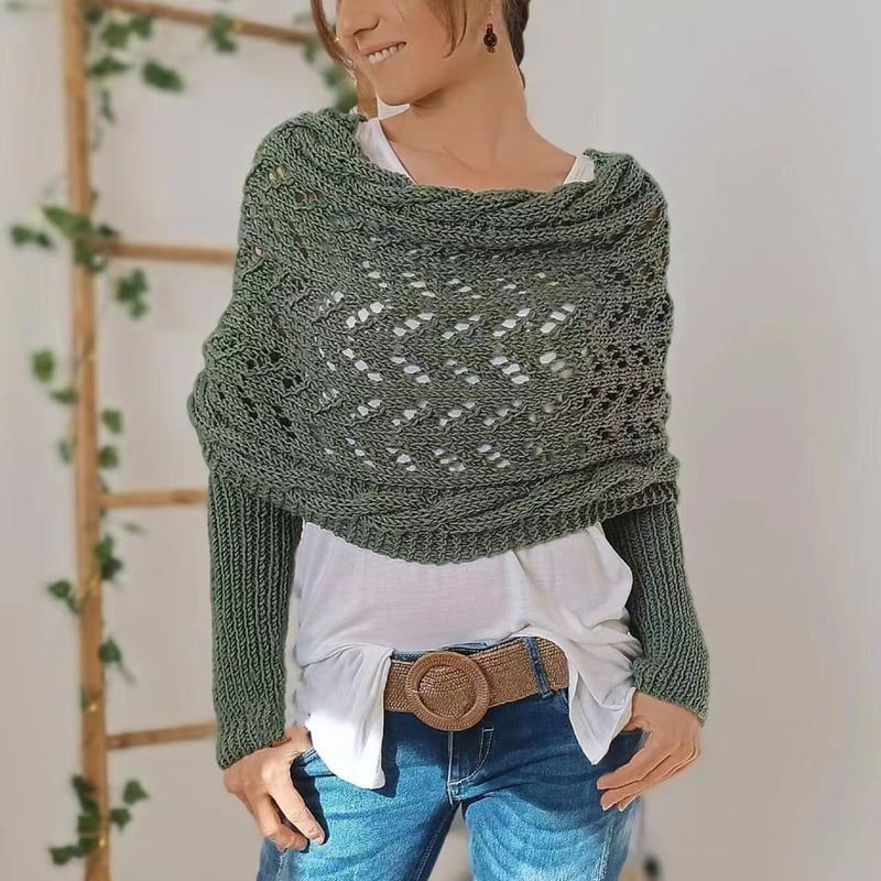 Nomine Snuggly Knitted Scarf with Sleeves