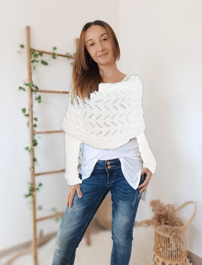 Nomine Snuggly Knitted Scarf with Sleeves