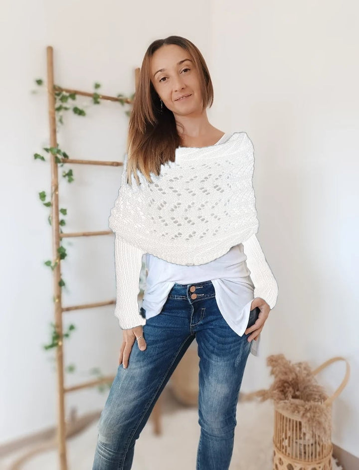 Nomine Snuggly Knitted Scarf with Sleeves