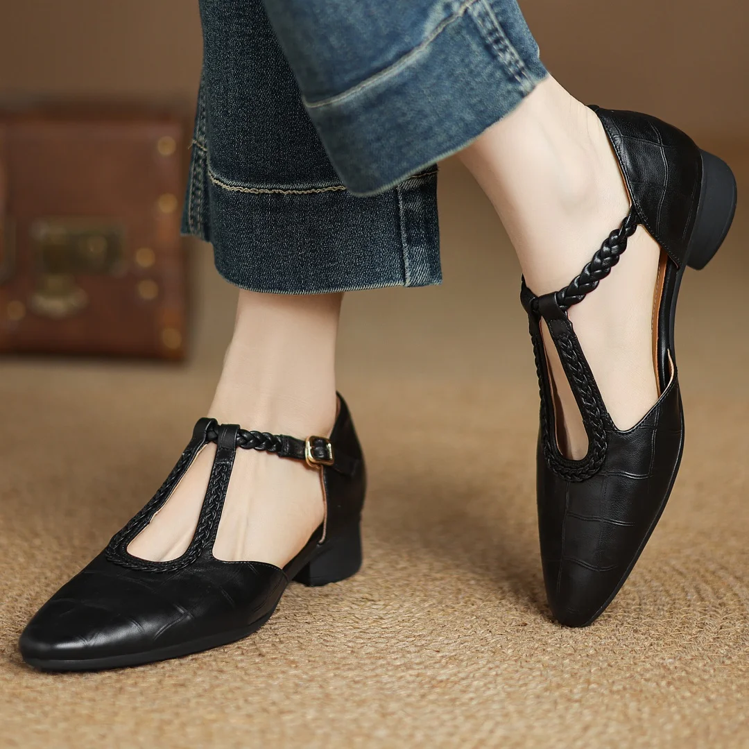 Elara | Classic Leather Mary Janes