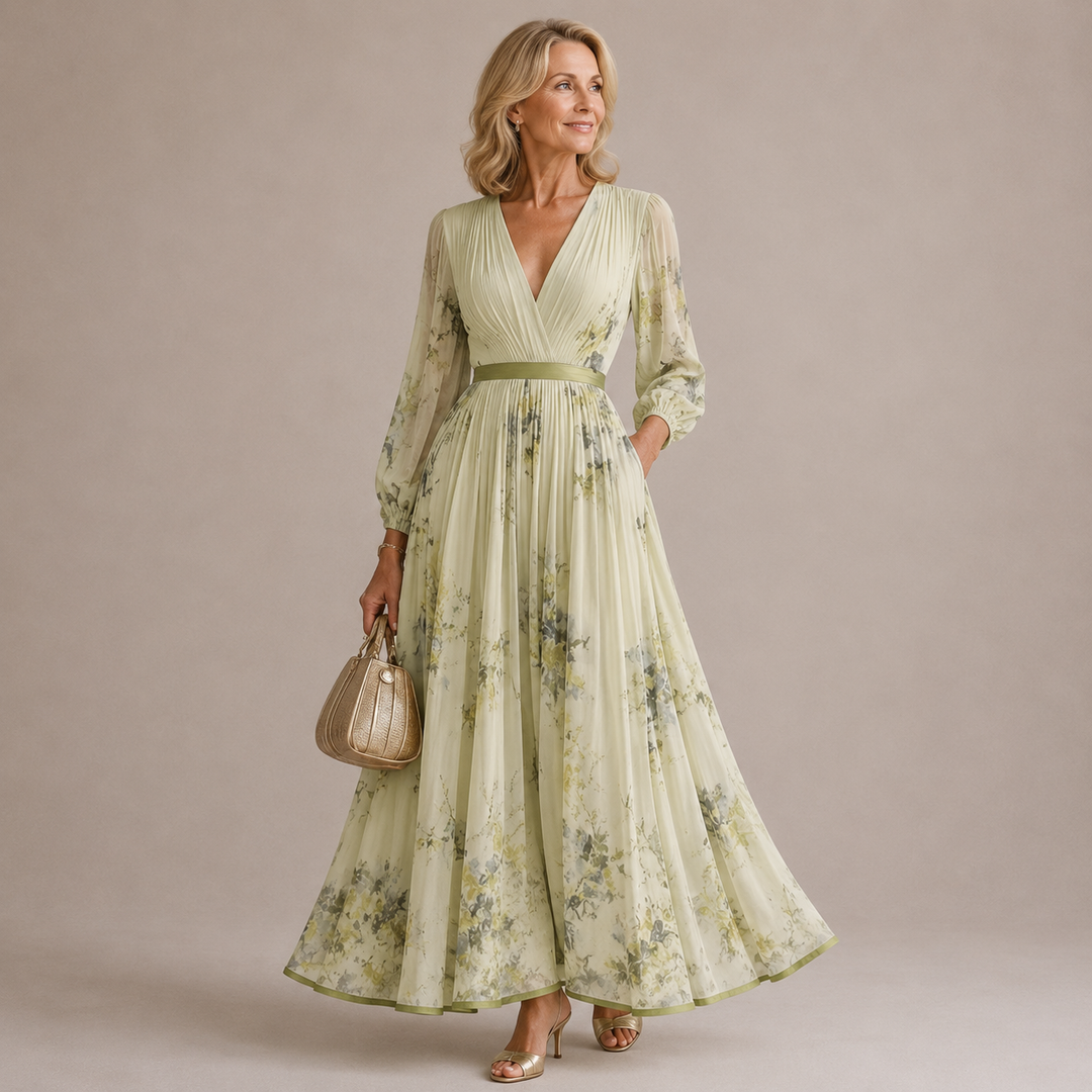 Rowella | Elegant Pleated Maxi Dress