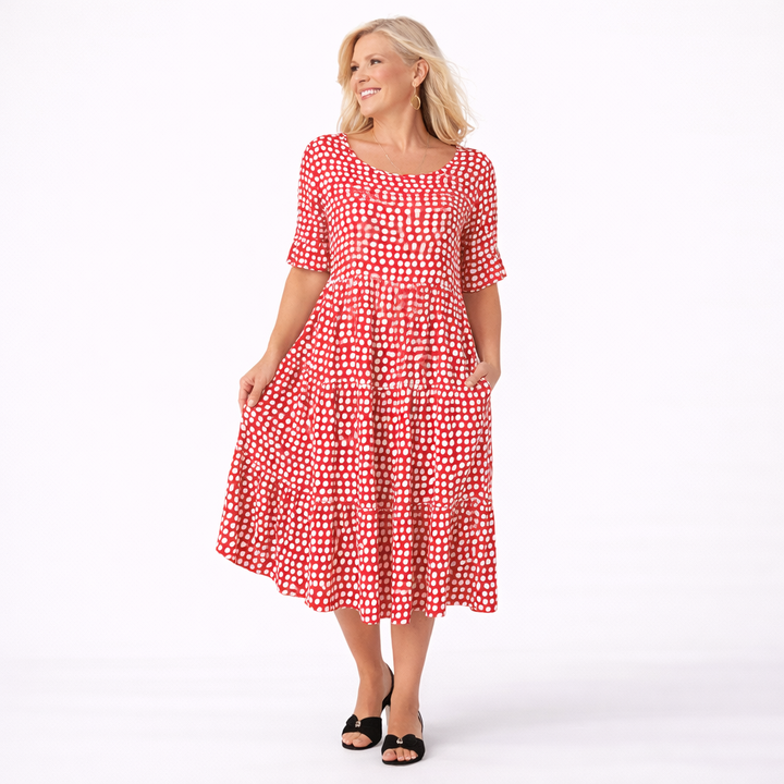IRIS | SABLE SHORT-SLEEVE MIDI DRESS