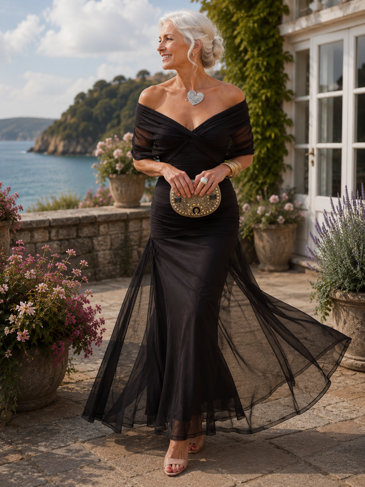Louise | Elegant Maxi Party Dress with V-Neck