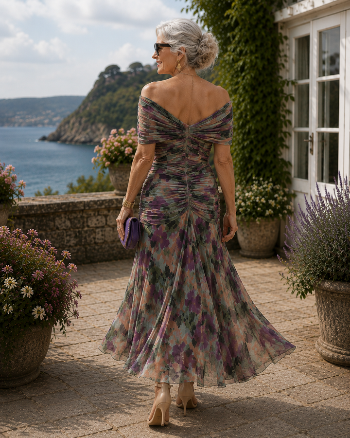Louise | Elegant Maxi Party Dress with V-Neck