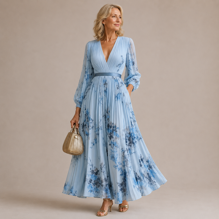 Rowella | Elegant Pleated Maxi Dress