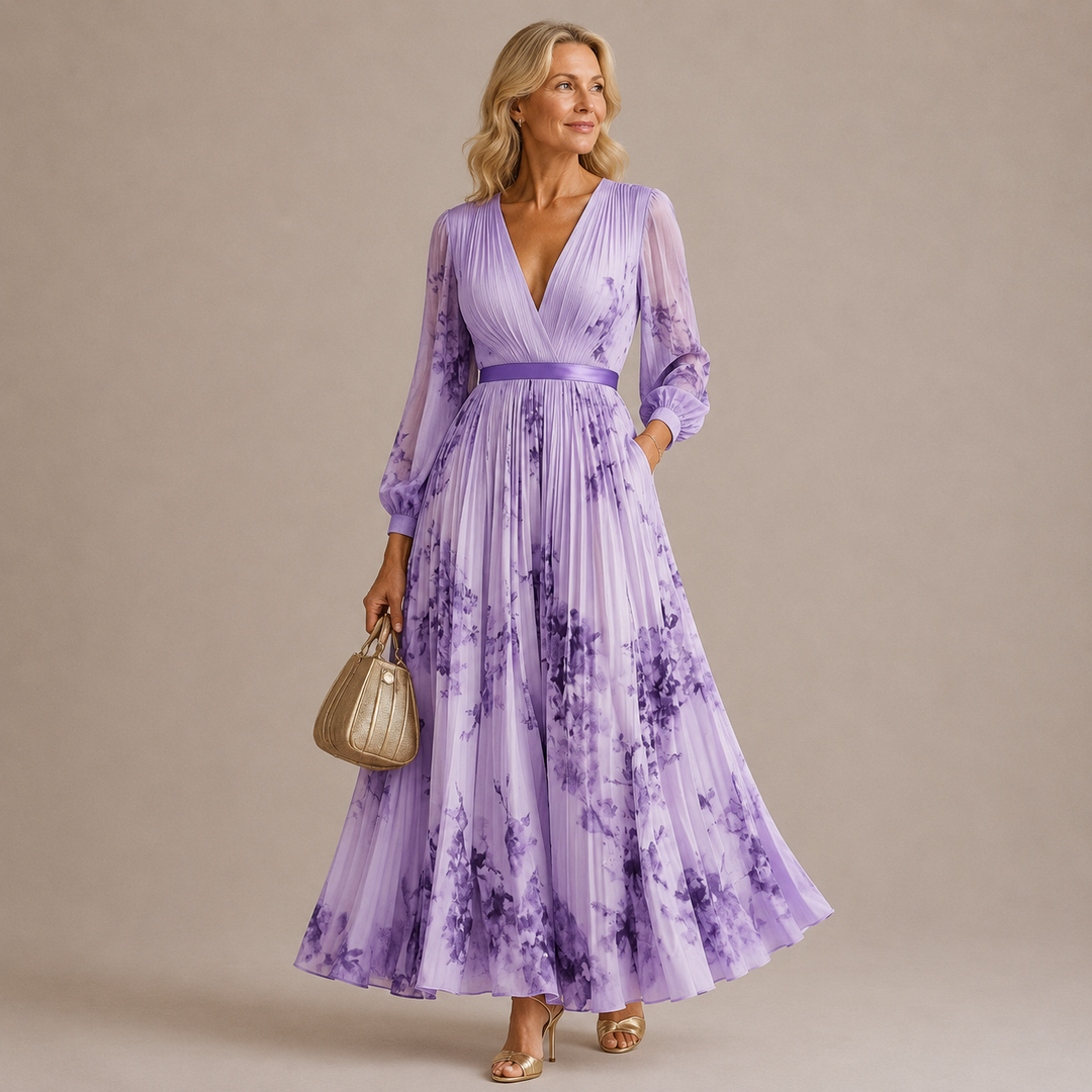 Rowella | Elegant Pleated Maxi Dress