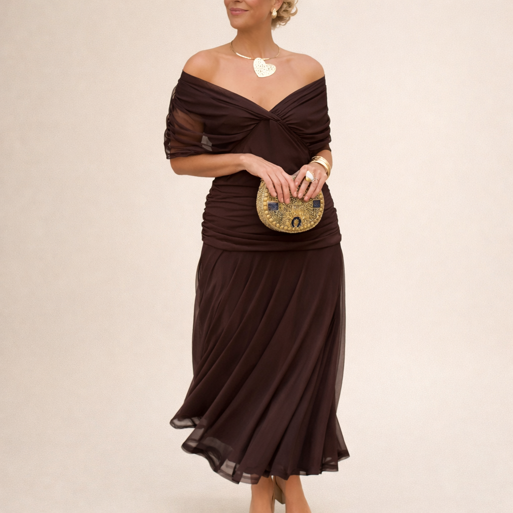 Florendra | Long Floral V Neck Dress