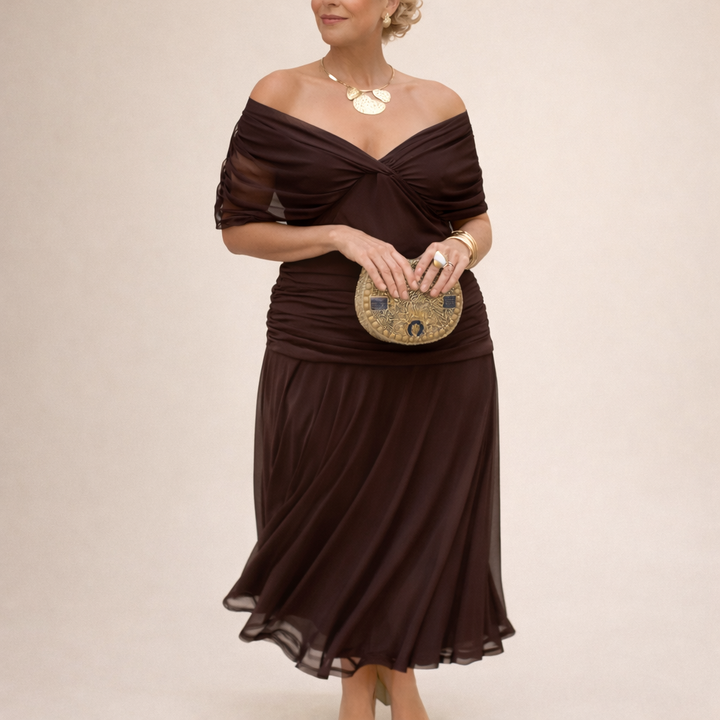 Florendra | Long Floral V Neck Dress