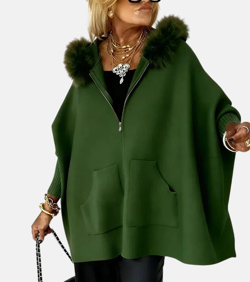 ARABELLE™ | Casual Hooded Coat with Faux Fur Collar