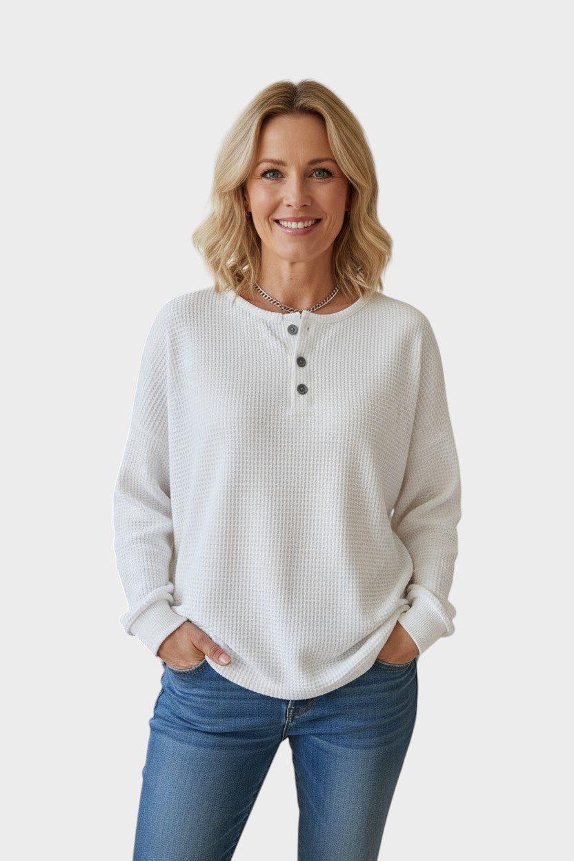 Helle™ | Waffle knit cosy jumper