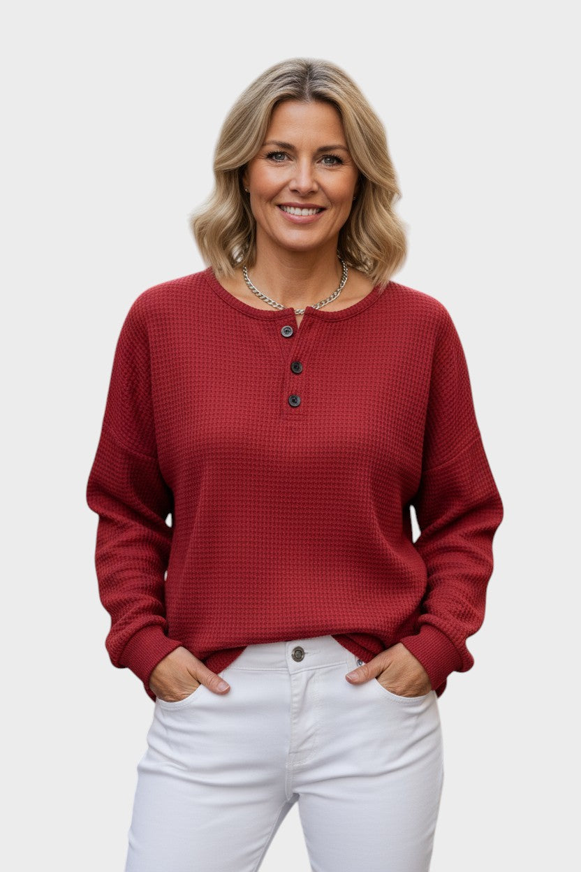 Helle™ | Waffle knit cosy jumper