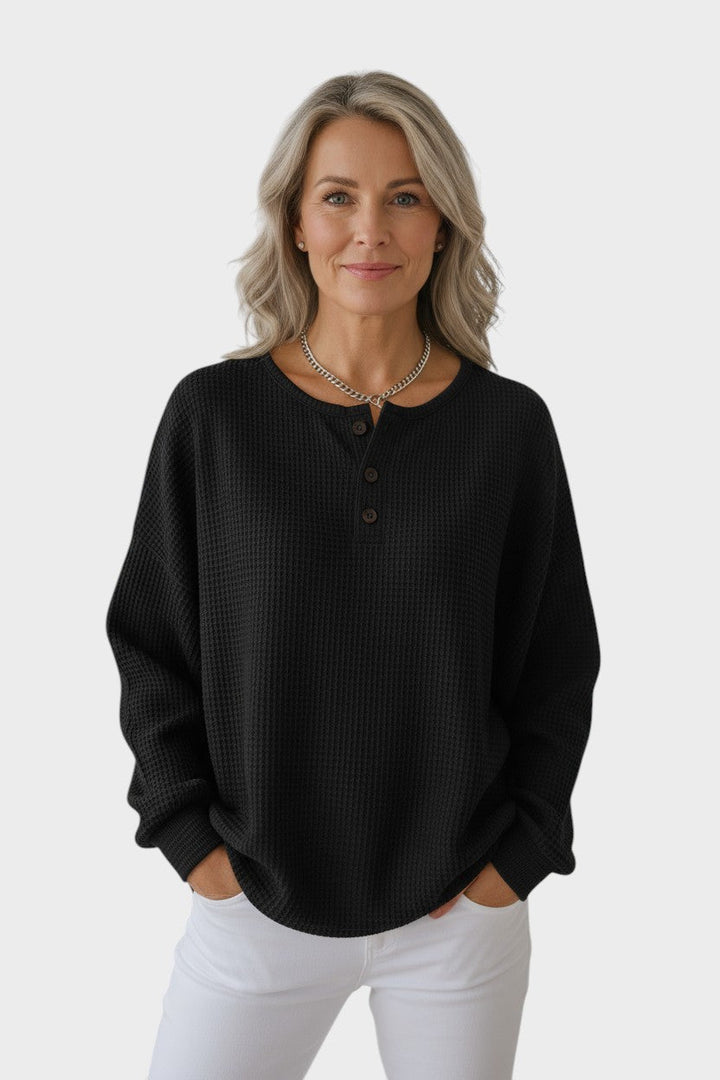 Helle™ | Waffle knit cosy jumper