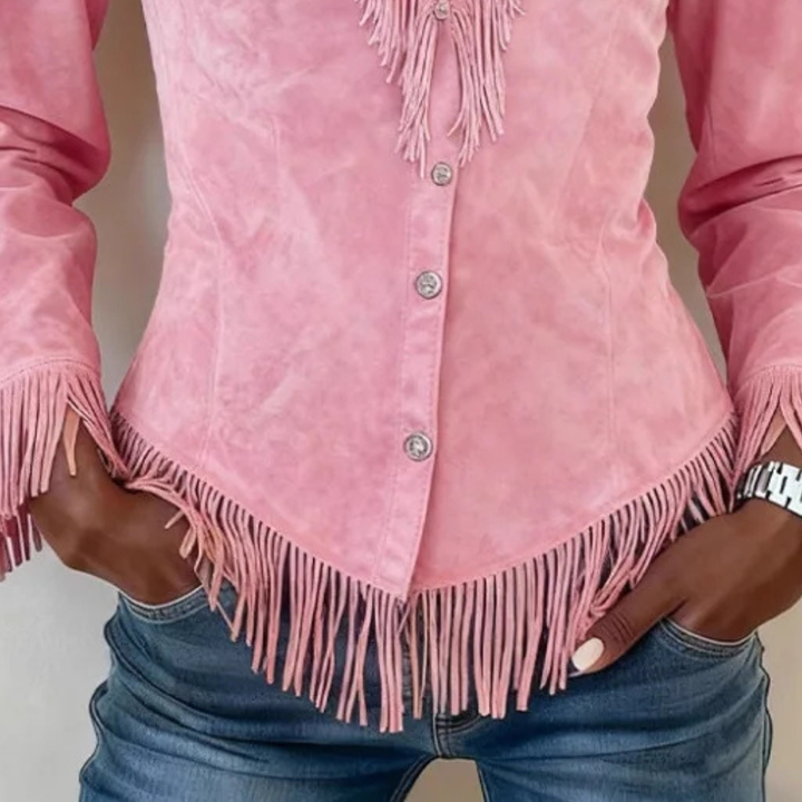 MARGOT™ | Fringe Button-Up Blouse