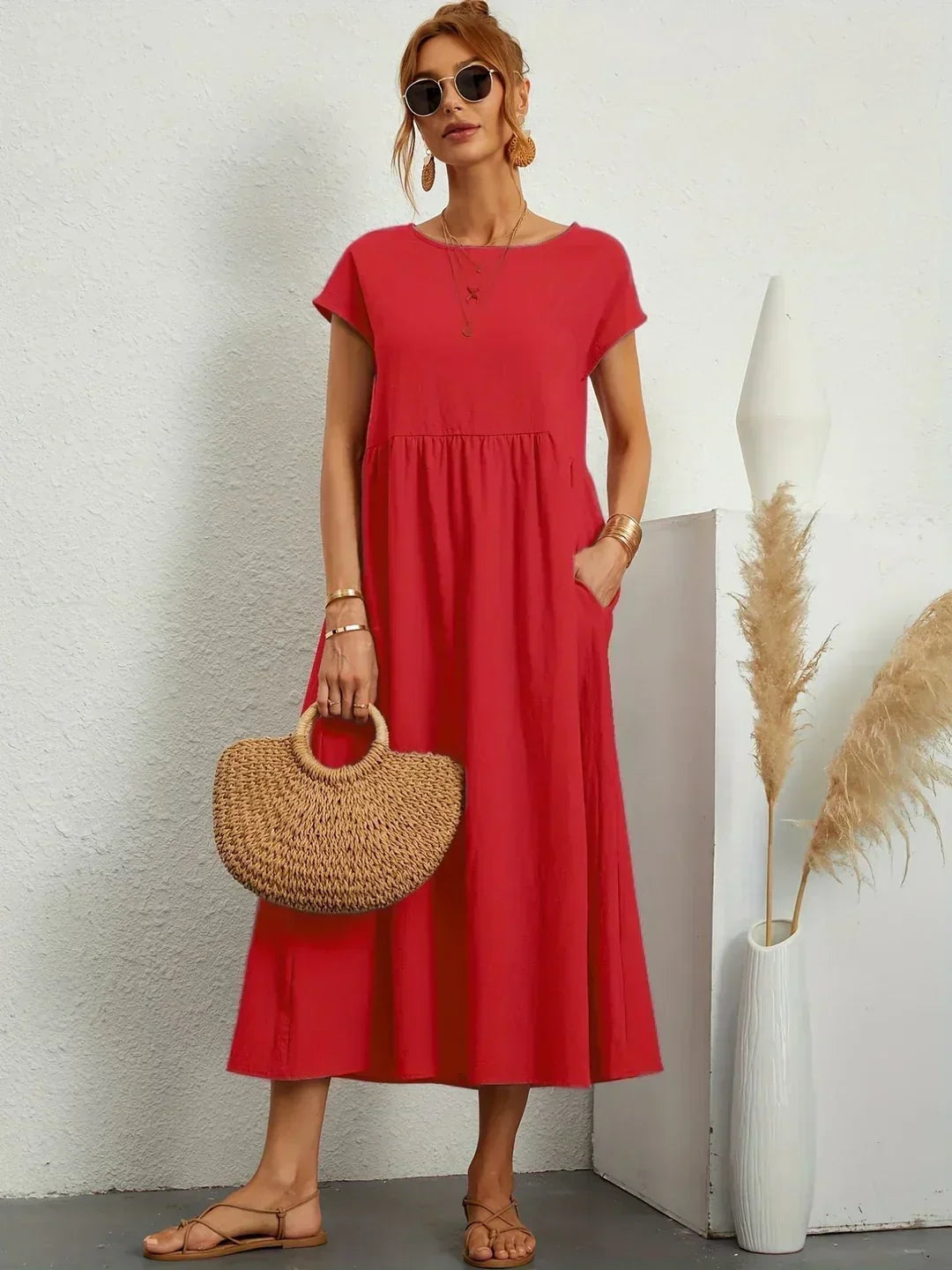 Gabrielle — Flowing Midi Dress with Timeless Elegance