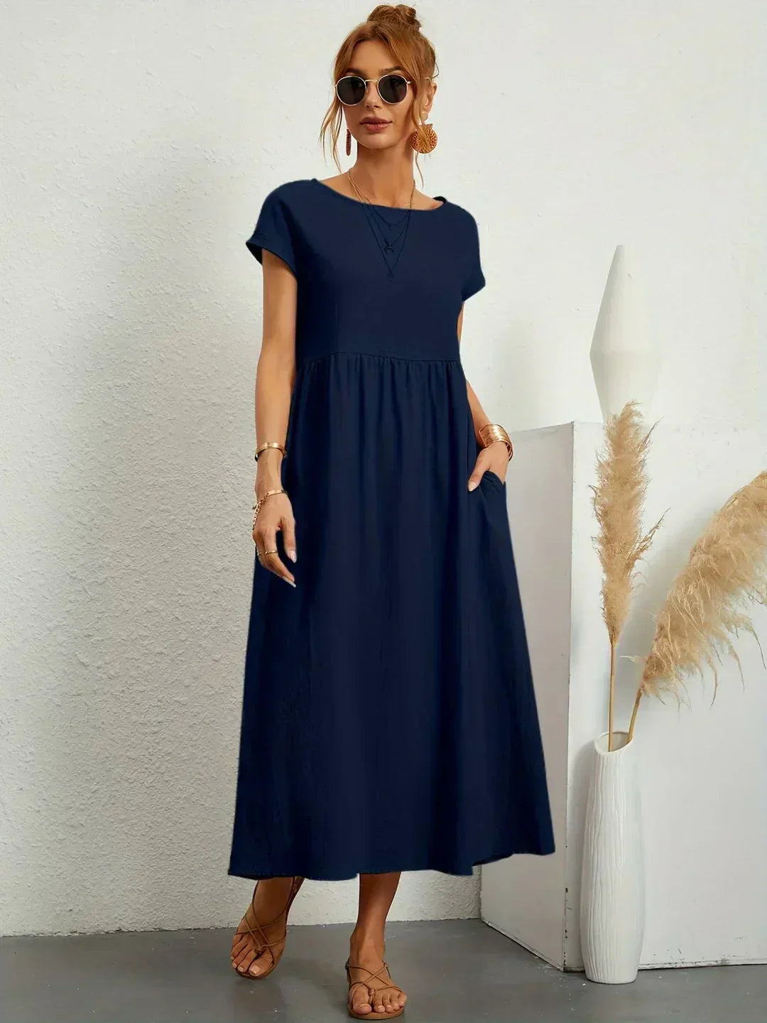 Gabrielle — Flowing Midi Dress with Timeless Elegance