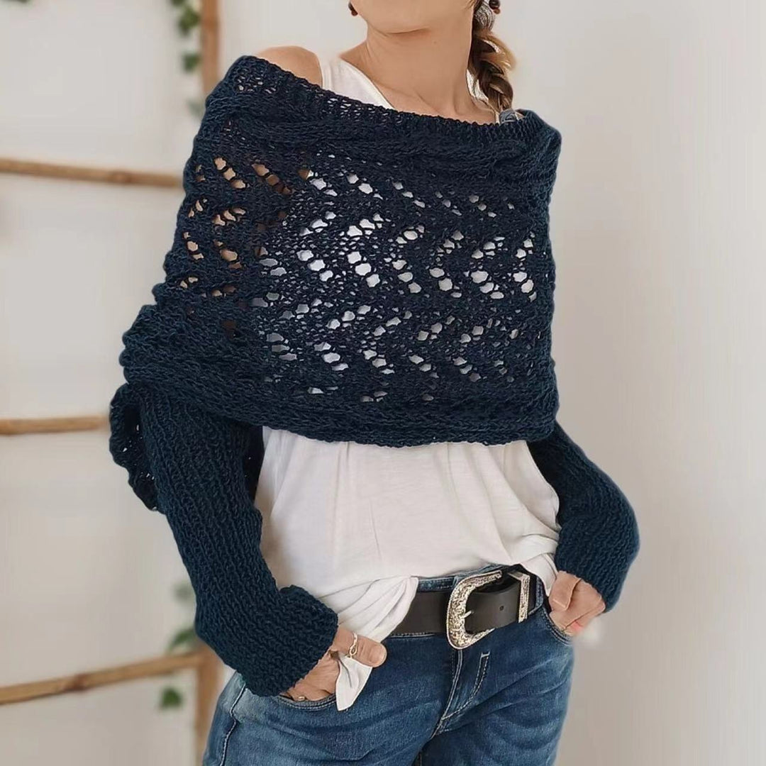 Nomine Snuggly Knitted Scarf with Sleeves