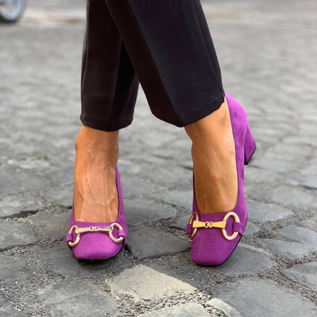 Brinley™ | Gold Accent Court Heels