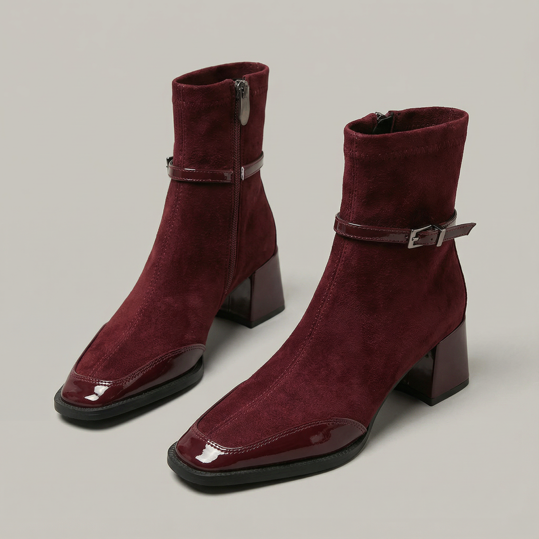 Romany | Eco-Suede Ankle Boots with Mid Heel