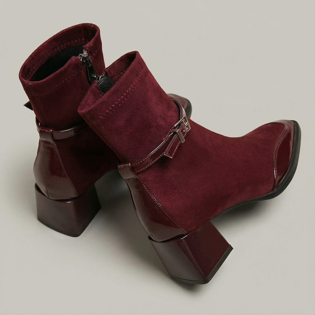 Romany | Eco-Suede Ankle Boots with Mid Heel