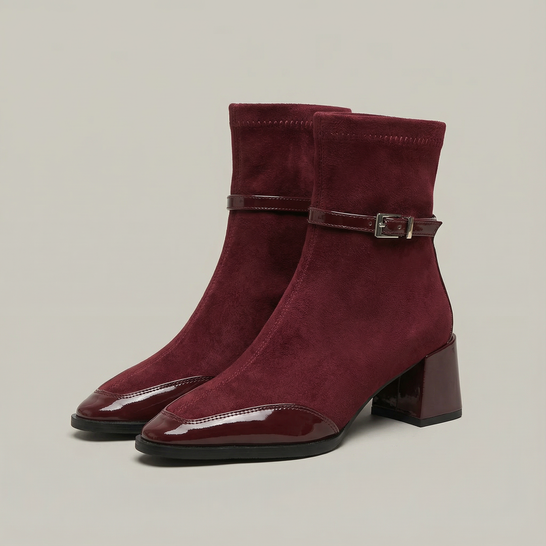 Romany | Eco-Suede Ankle Boots with Mid Heel