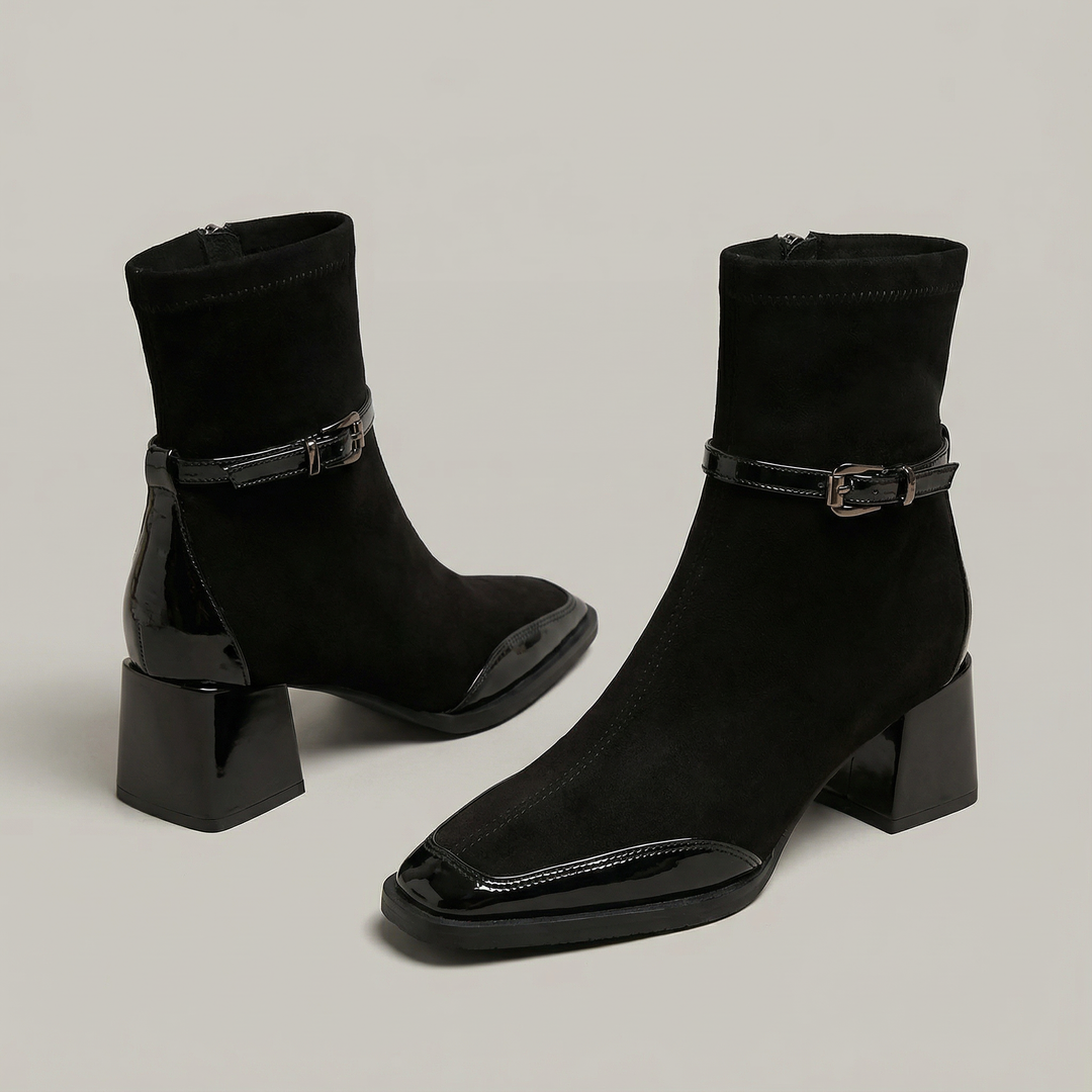 Romany | Eco-Suede Ankle Boots with Mid Heel