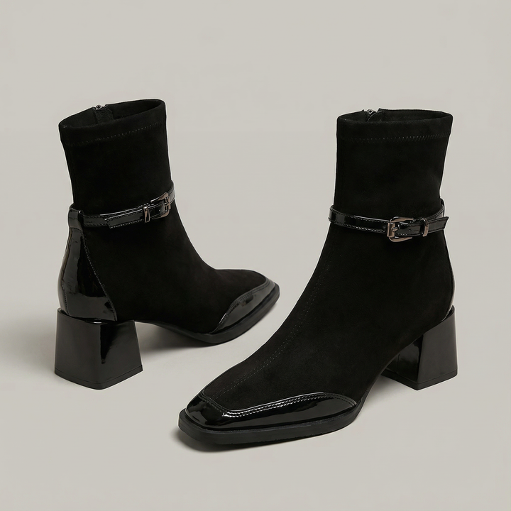 Romany | Eco-Suede Ankle Boots with Mid Heel