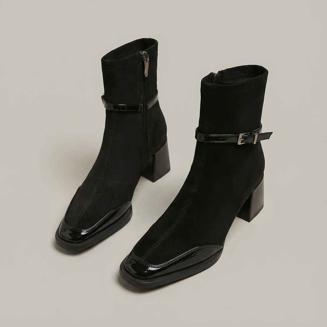 Romany | Eco-Suede Ankle Boots with Mid Heel