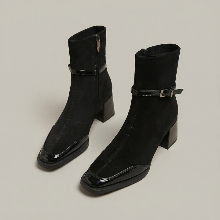 Romany | Eco-Suede Ankle Boots with Mid Heel