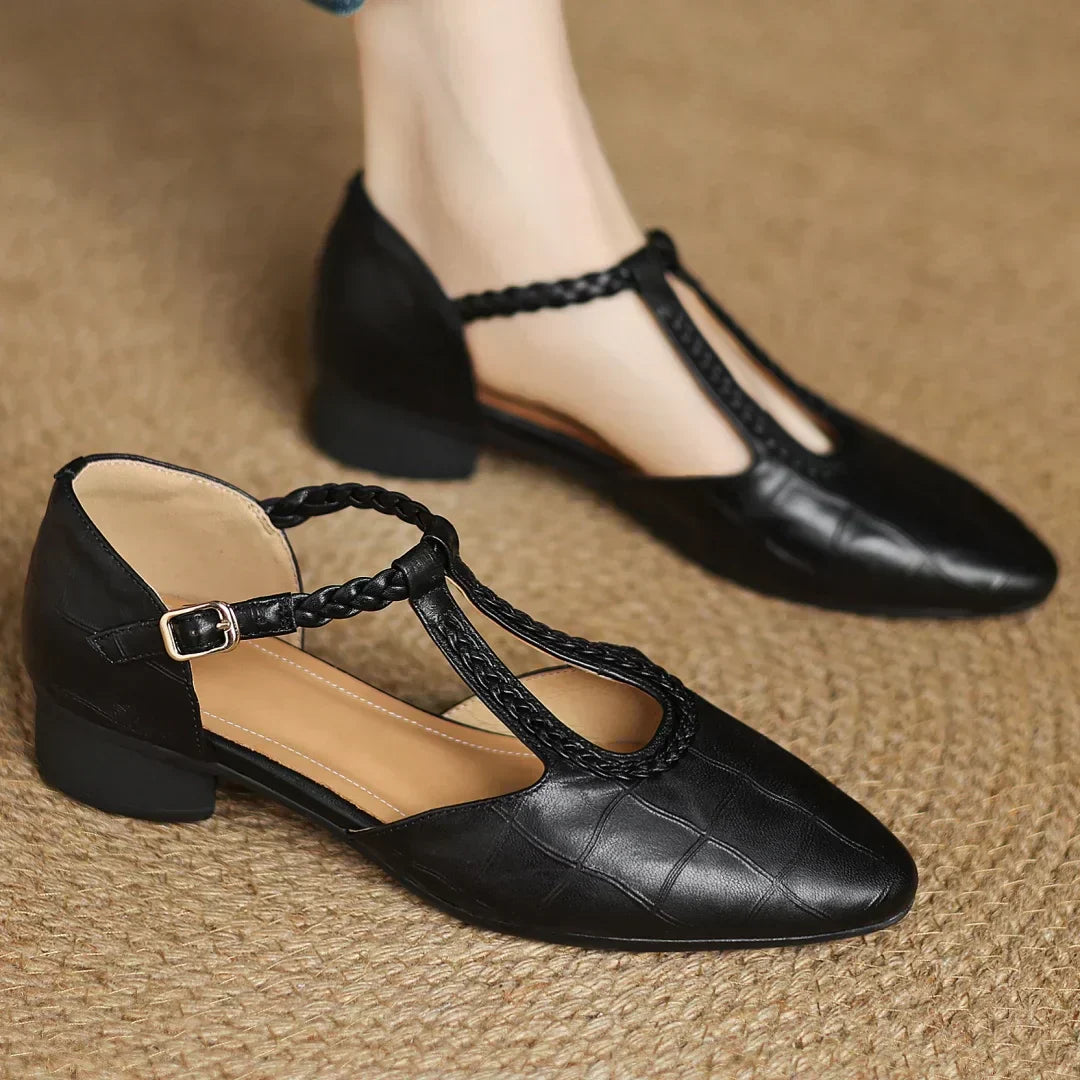 Elara | Classic Leather Mary Janes