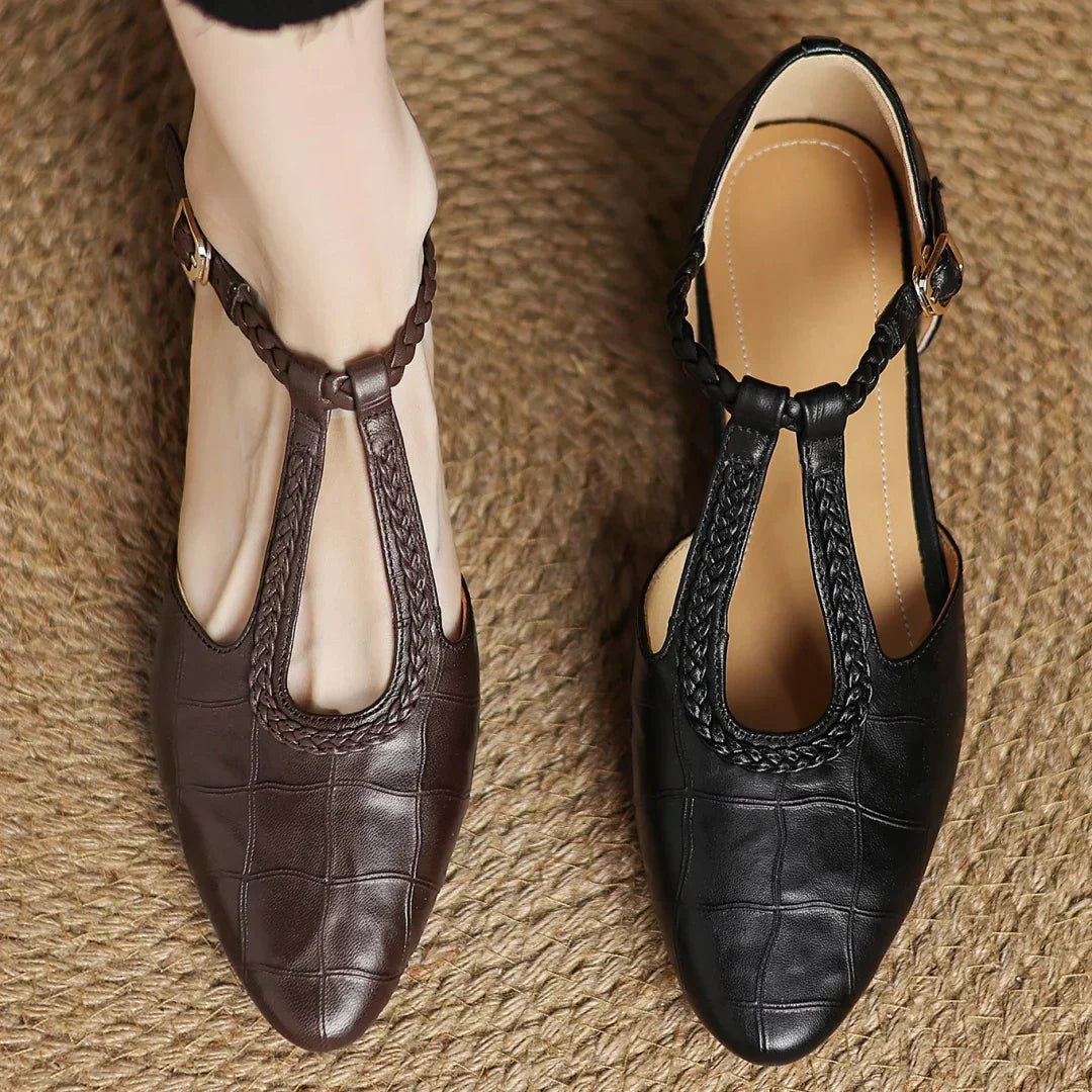 Elara | Classic Leather Mary Janes