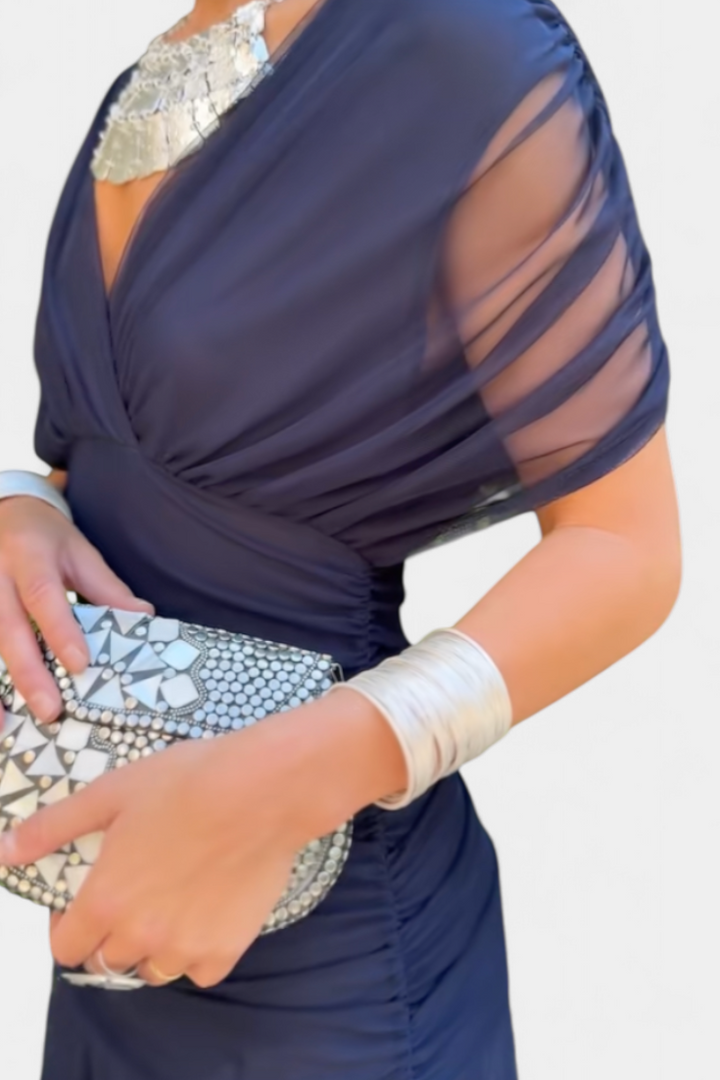 Florendra | Long Floral V Neck Dress