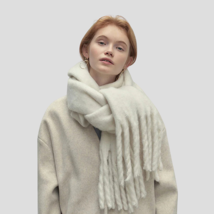 Ladies Tassel Scarf – Stylish Long Scarf with Fringes and Soft Fabric