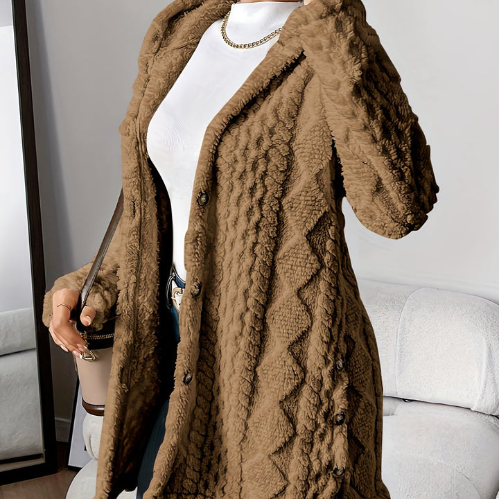 Rowena™ | Plush Hooded Cardigan Coat