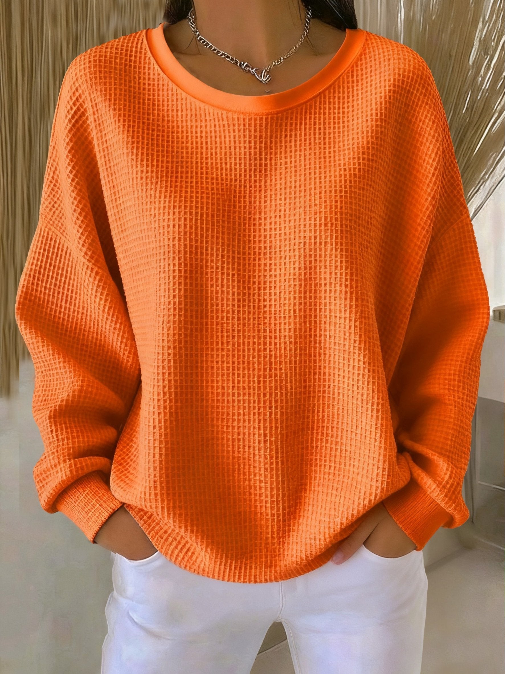 KATE | WAFFLE KNIT WINTER SWEATSHIRT