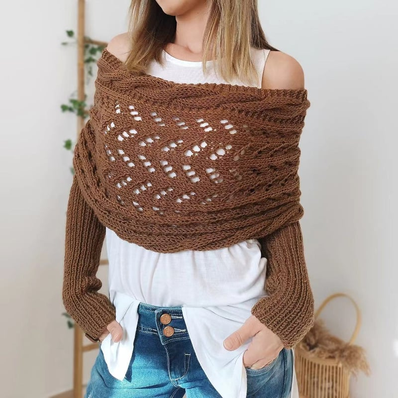 Nomine Snuggly Knitted Scarf with Sleeves